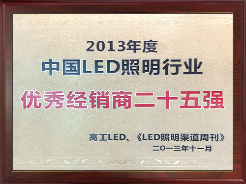 2013年度中國LED照明行業(yè)-優(yōu)秀經(jīng)銷商二十五強