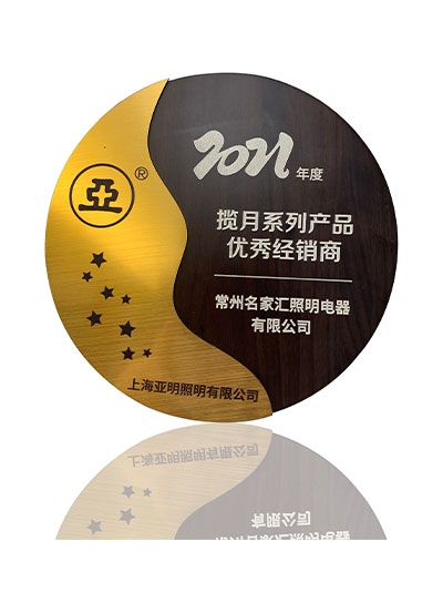 常州名家匯被評為上海亞明2021年度攬月系列產(chǎn)品優(yōu)秀經(jīng)銷商
